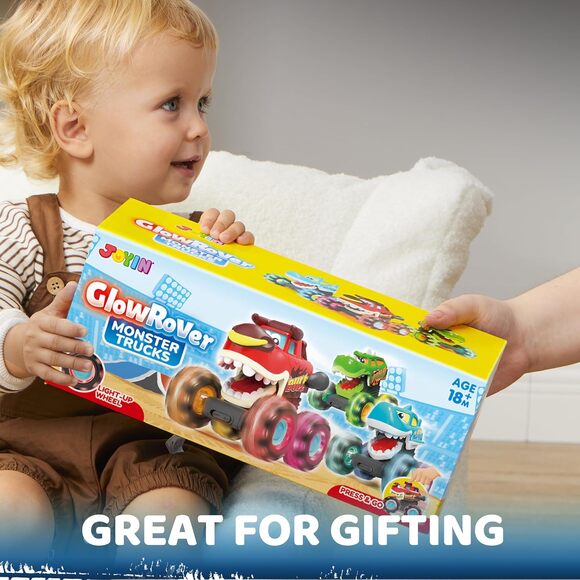 JOYIN 3 Pack Monster Truck Toy - Motion Activated Light Up Cars for Toddlers - Picture 2 of 5